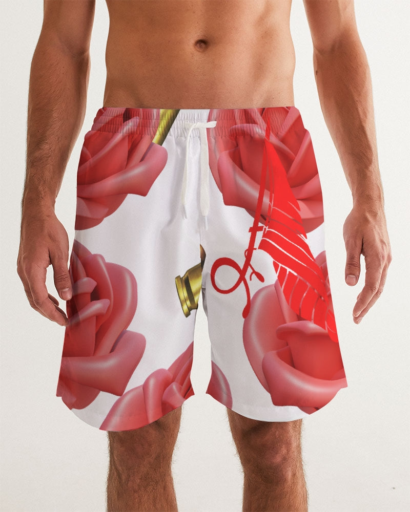 roses Men's All-Over Print Swim Trunk