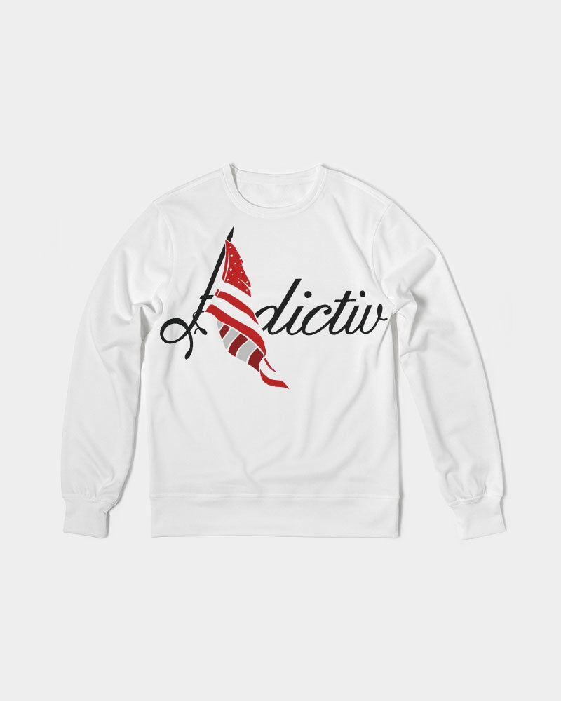 Adictiv Tee W/ Red Flag Men's Classic French Terry Crewneck Pullover