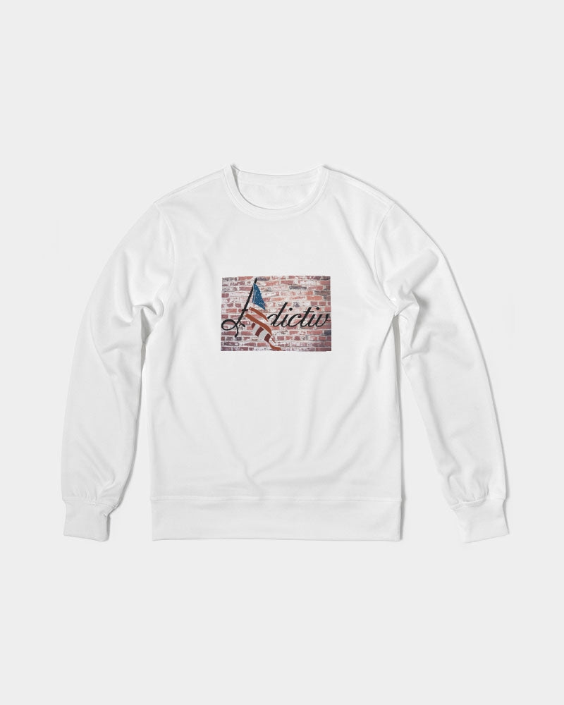 Brick Wall Design Tee W/ Adictiv Logo Men's Classic French Terry Crewneck Pullover