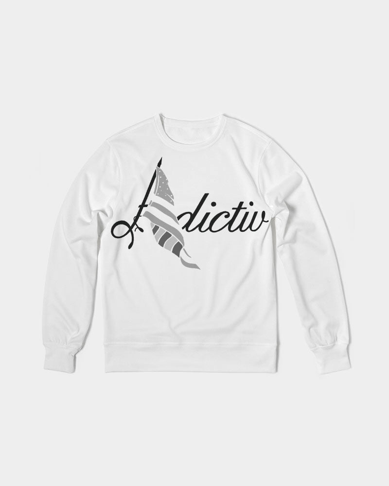 Adictiv Tee W/ Gray Flag Men's Classic French Terry Crewneck Pullover