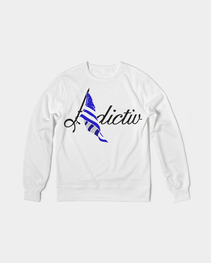 Adictiv Logo W/ Blue Flag Men's Classic French Terry Crewneck Pullover