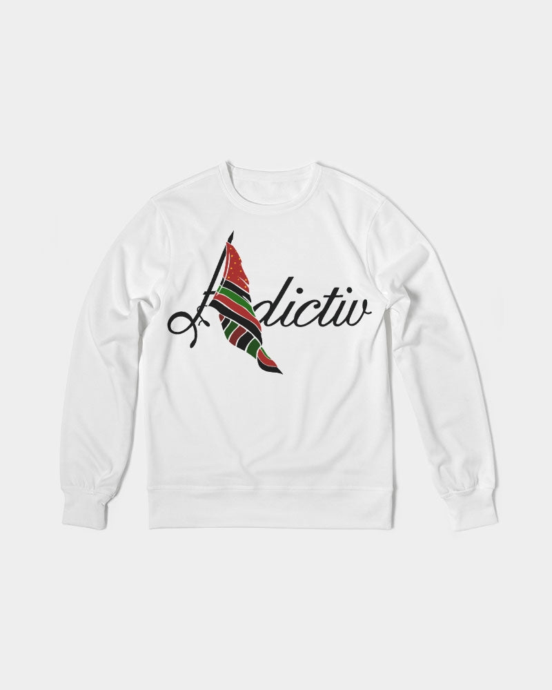 Adictiv Tee W/ Black Pride Flag Men's Classic French Terry Crewneck Pullover